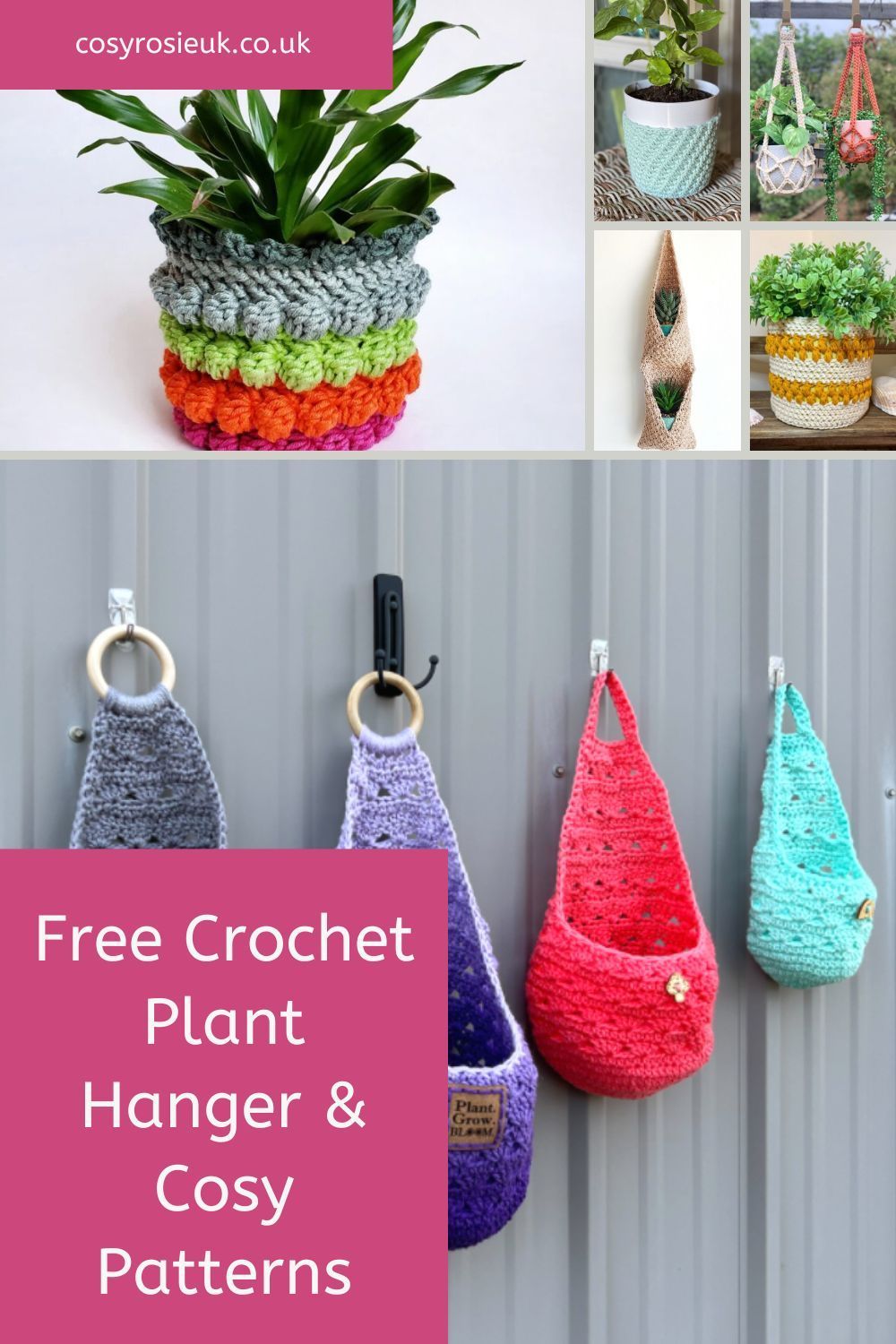 Free Crochet Plant Hanger Patterns and Pot Cozy Patterns