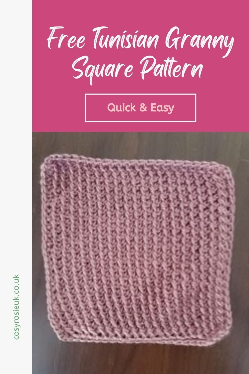 Free Tunisian Granny Square Pattern for Beginners