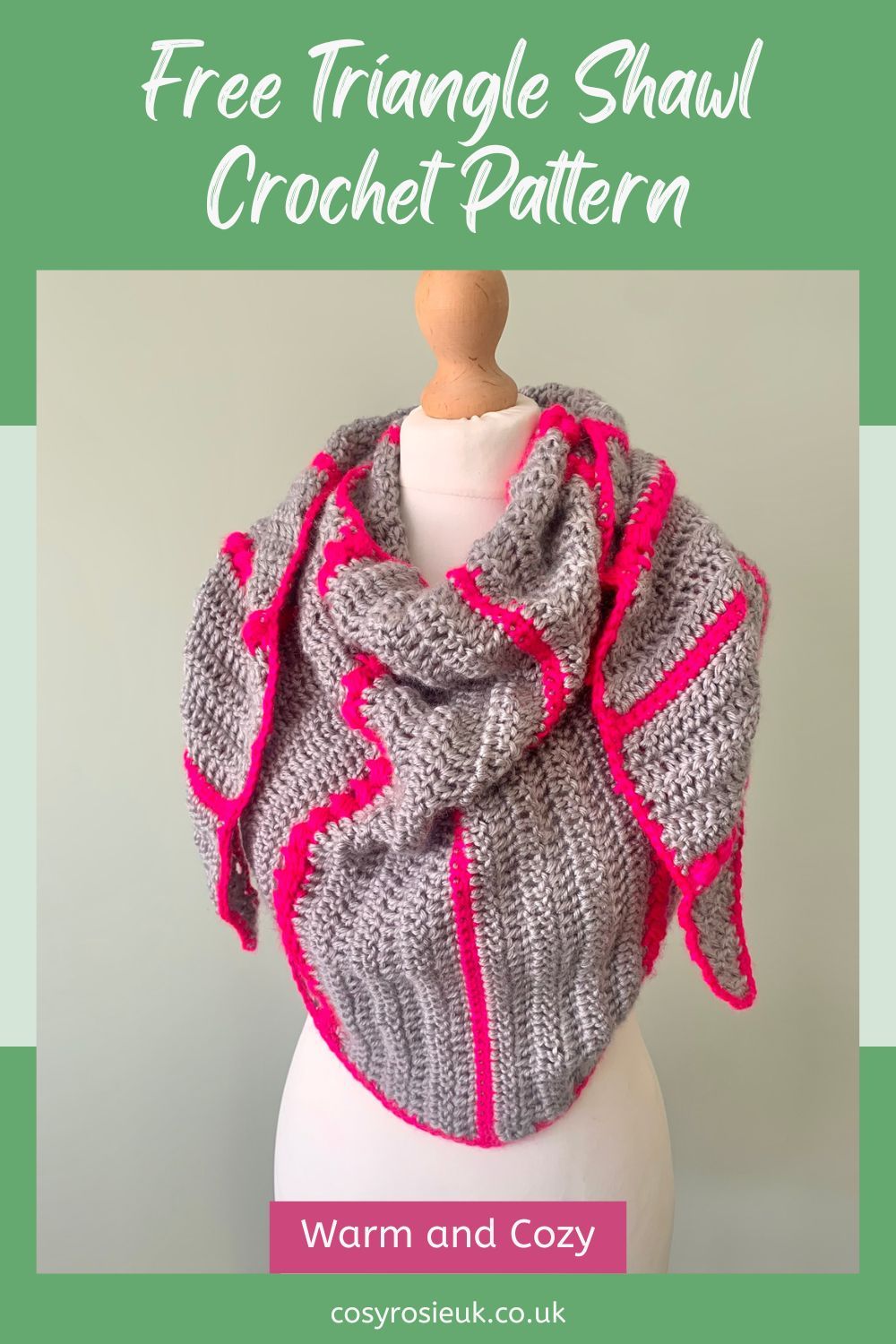 Free crochet Triangle Shawl Pattern for beginners