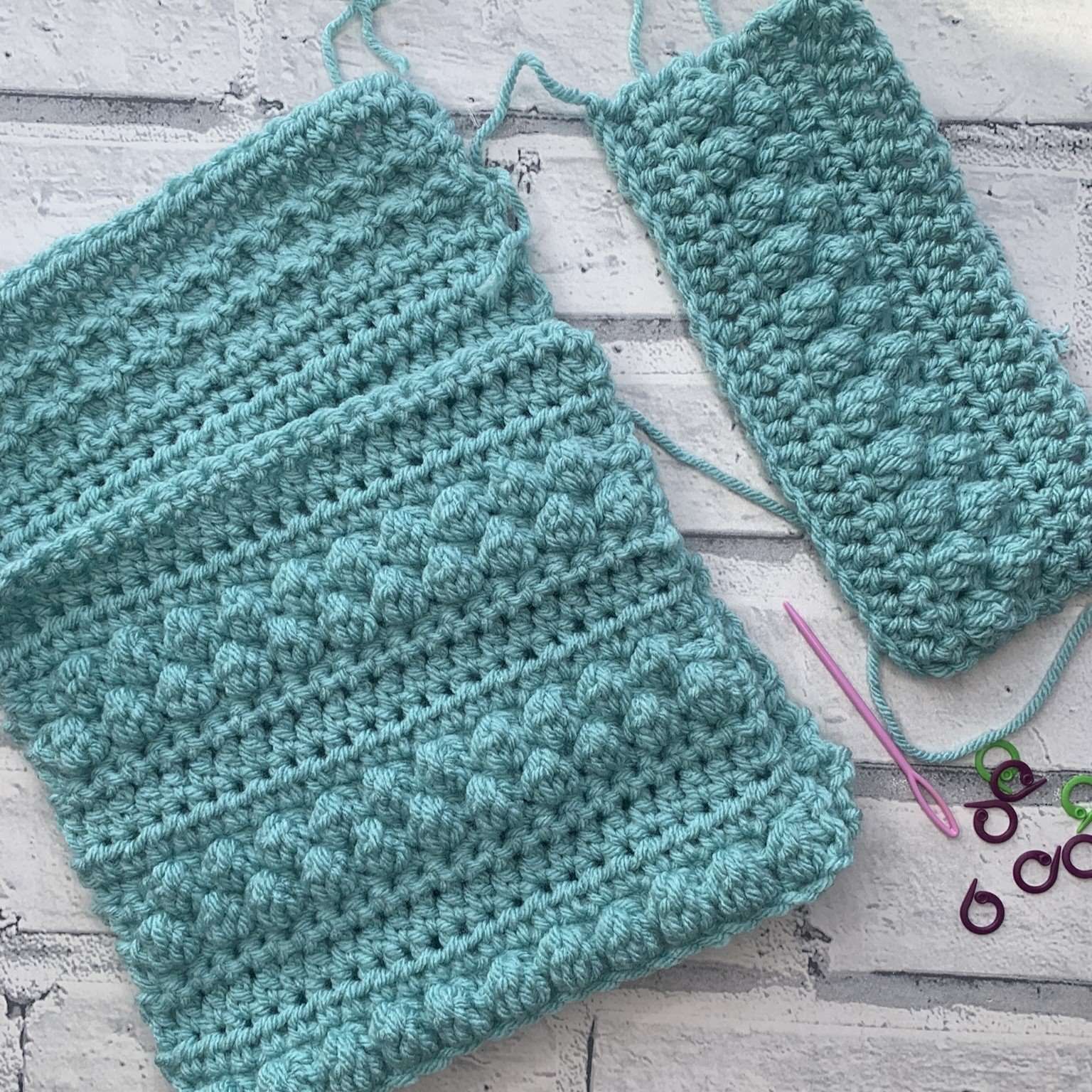 Free Crochet Hot Water Bottle cover sections