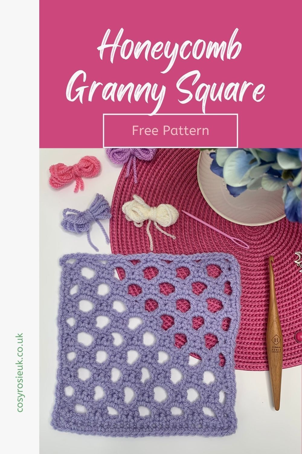 Honeycomb trellis Granny Square Pattern