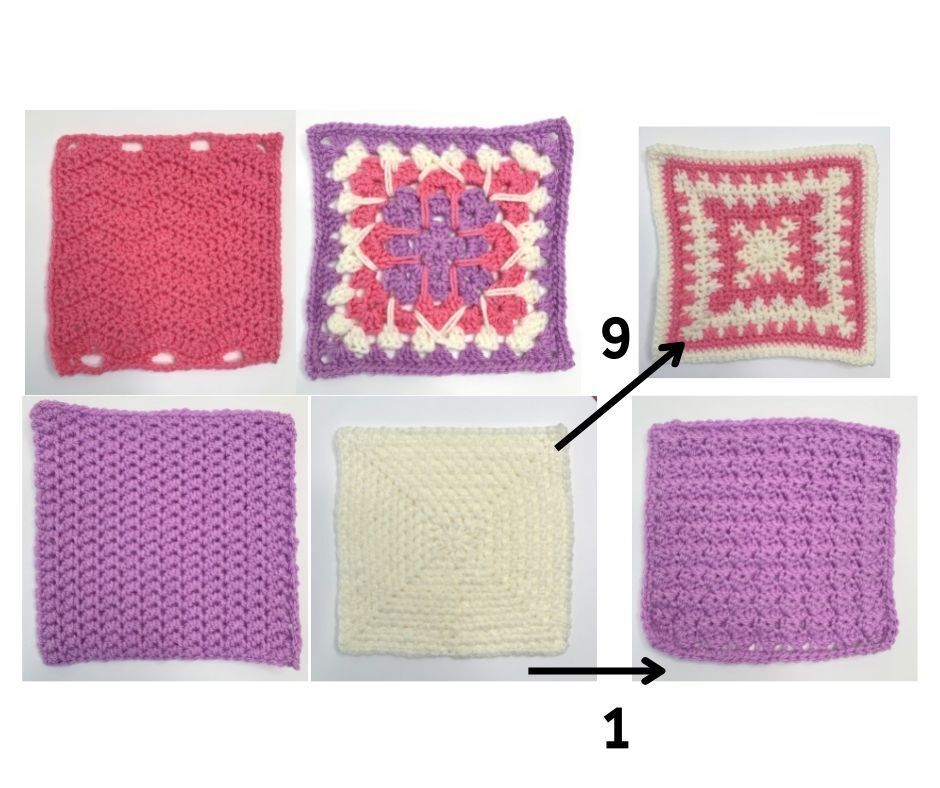 how to add the next row of granny squares