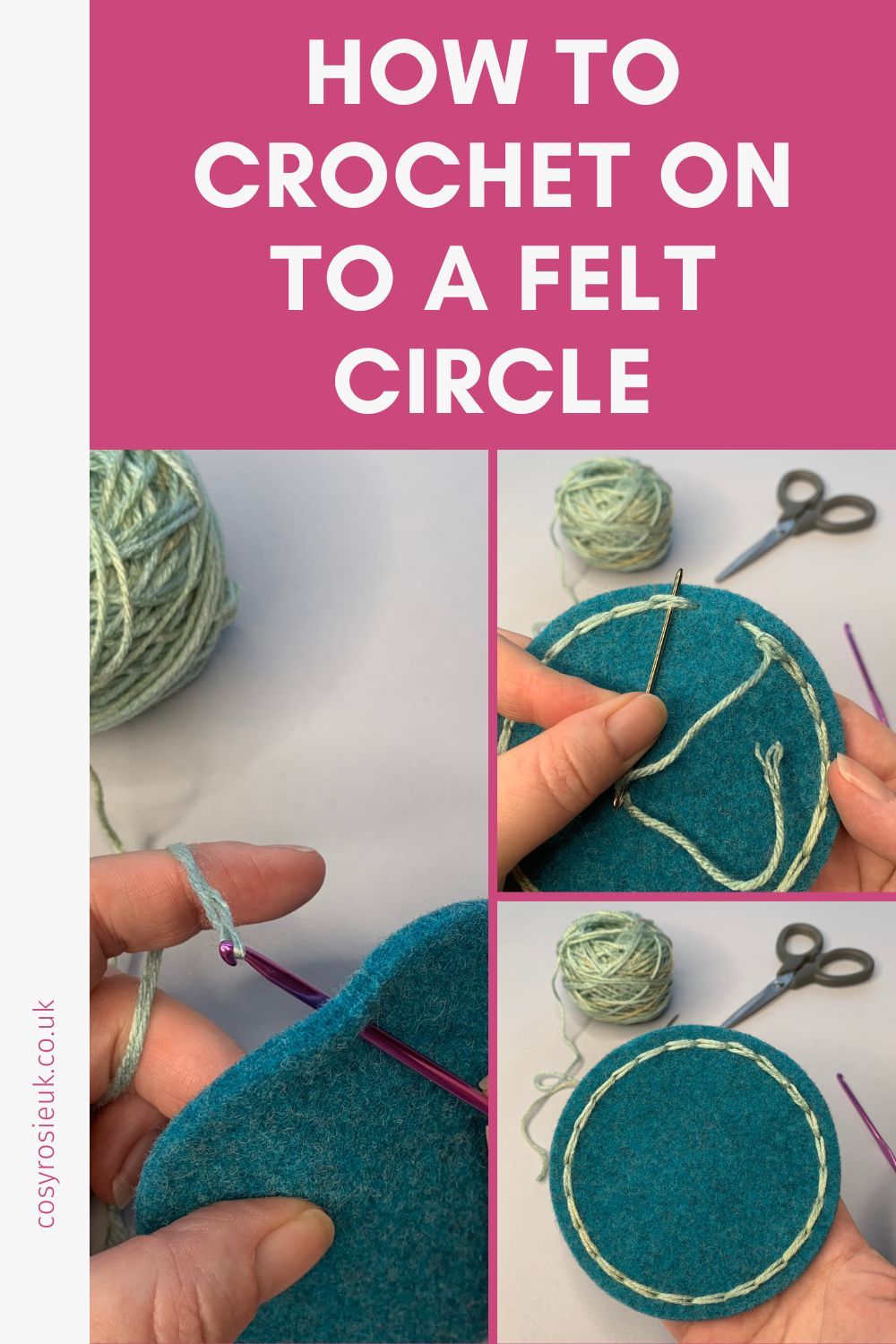 How to crochet on a Felt Circle

