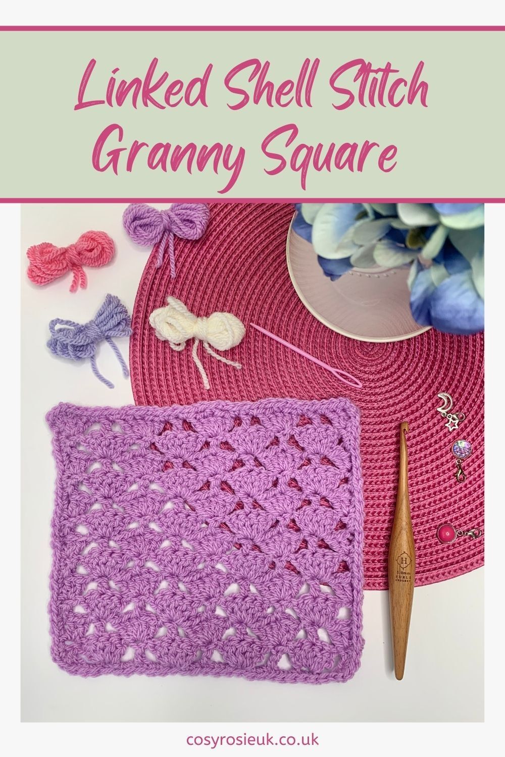 Linked Shell Stitch Granny Square