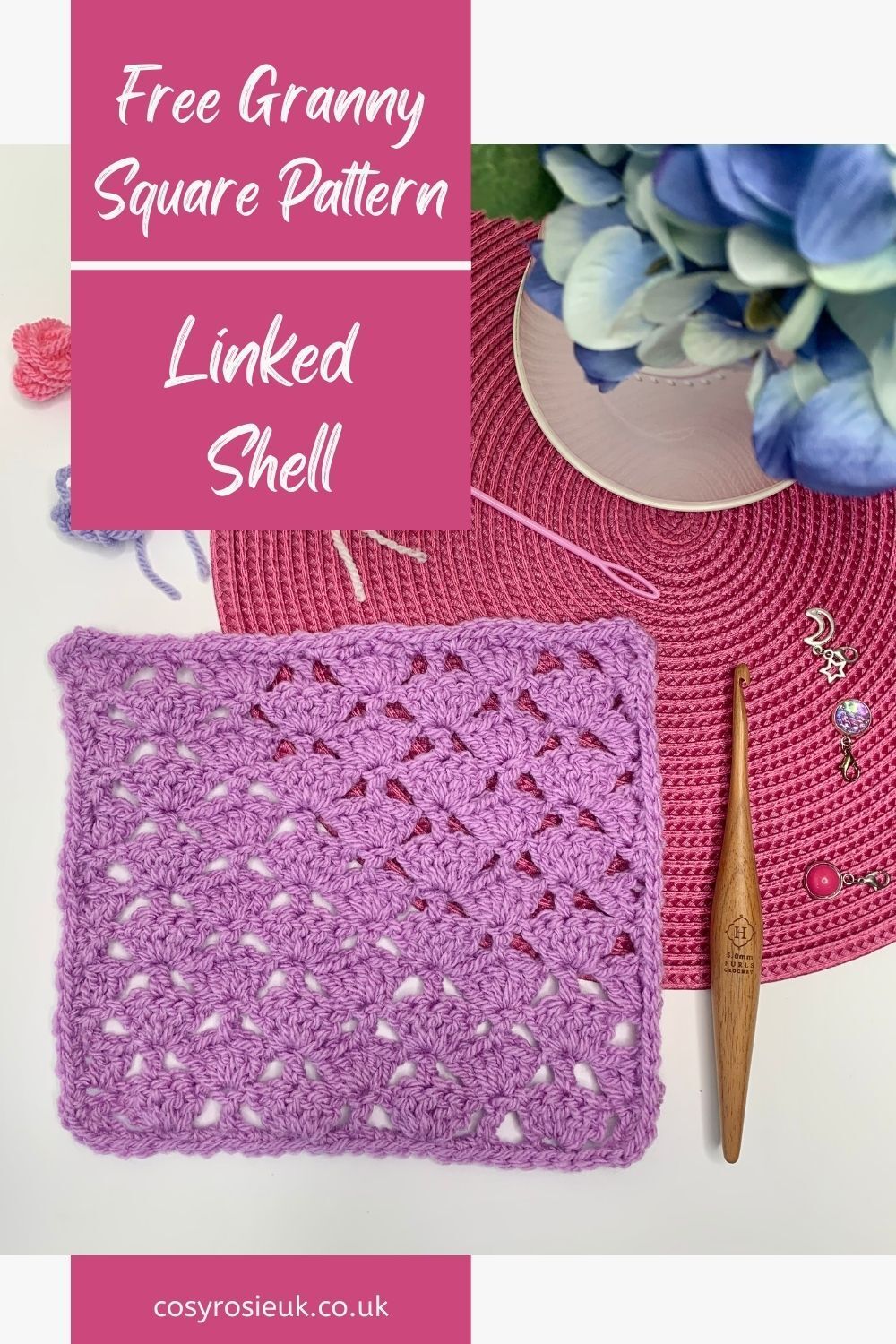 How to crochet the linked shell stitch granny square