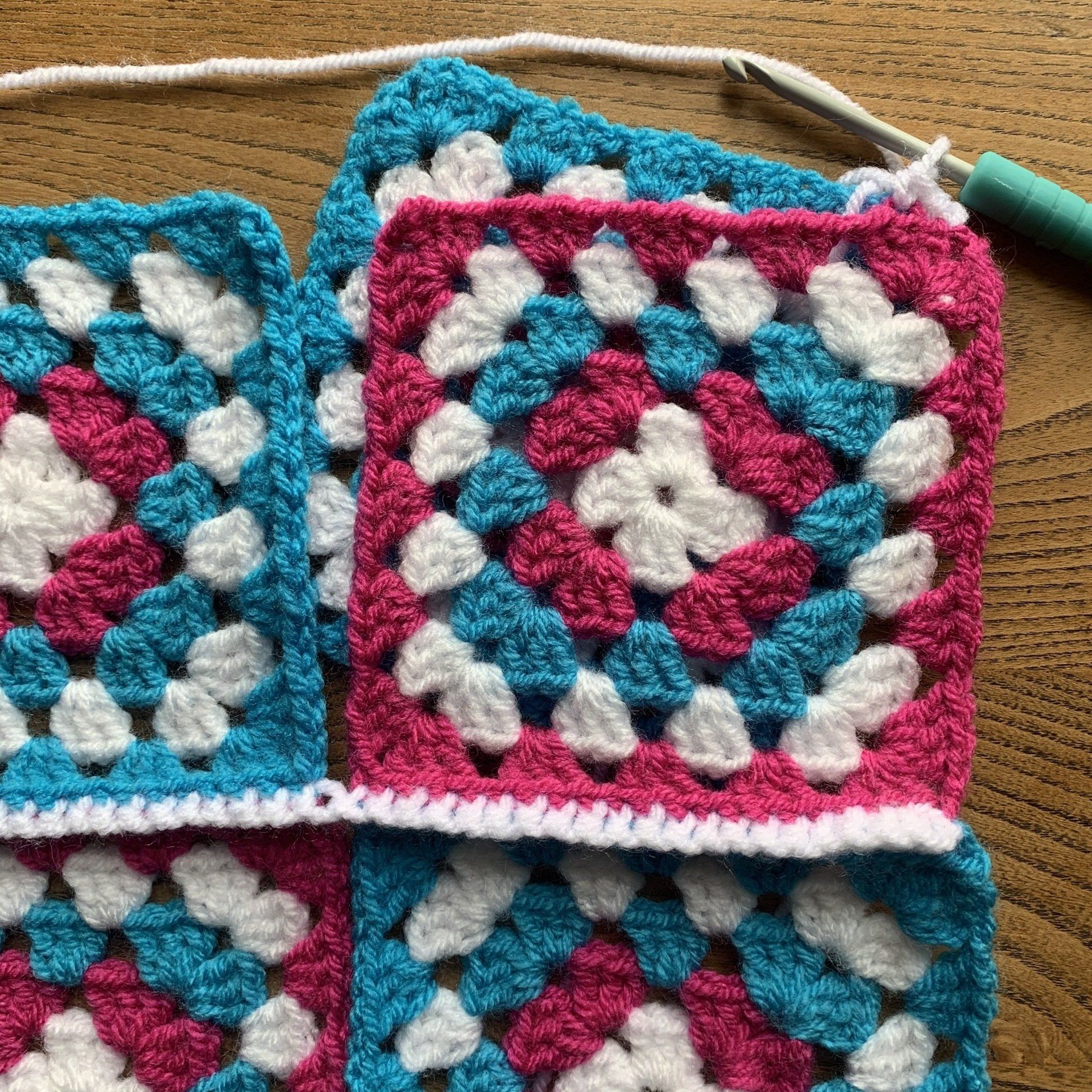 How to Join Squares using Double Crochet