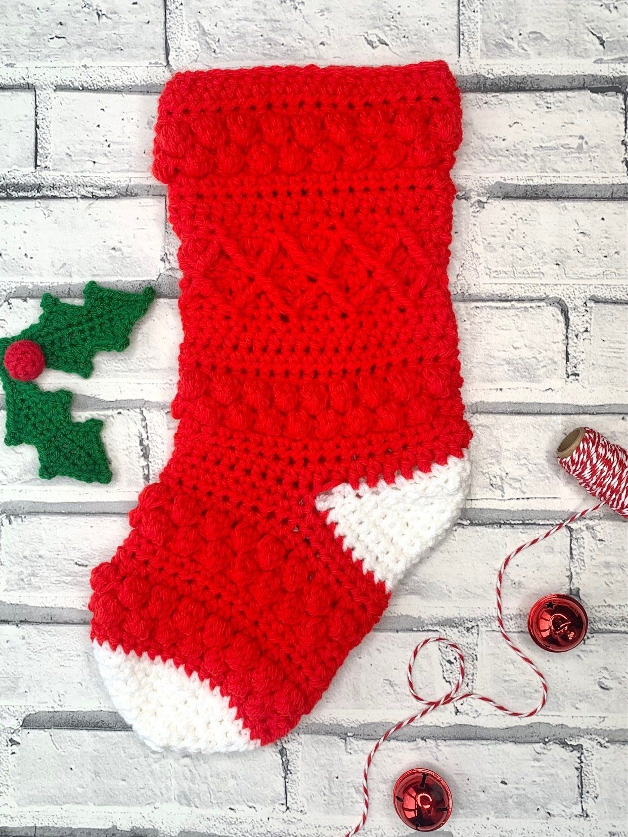 Large Crochet Christmas Stocking crochet along