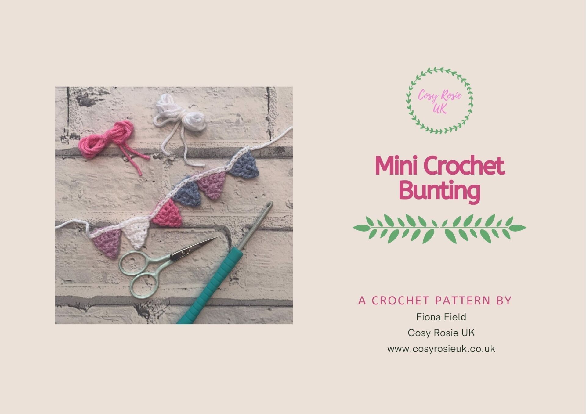 Mini crochet bunting pattern