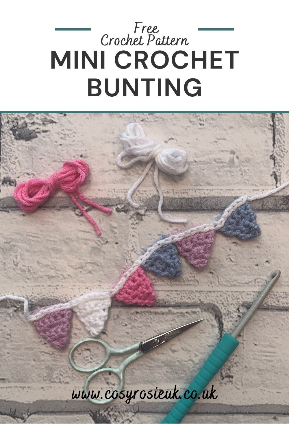 Mini Crochet Bunting Free Pattern