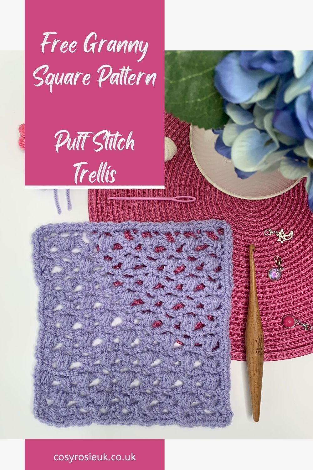 Puff Stitch Free Granny Square Pattern