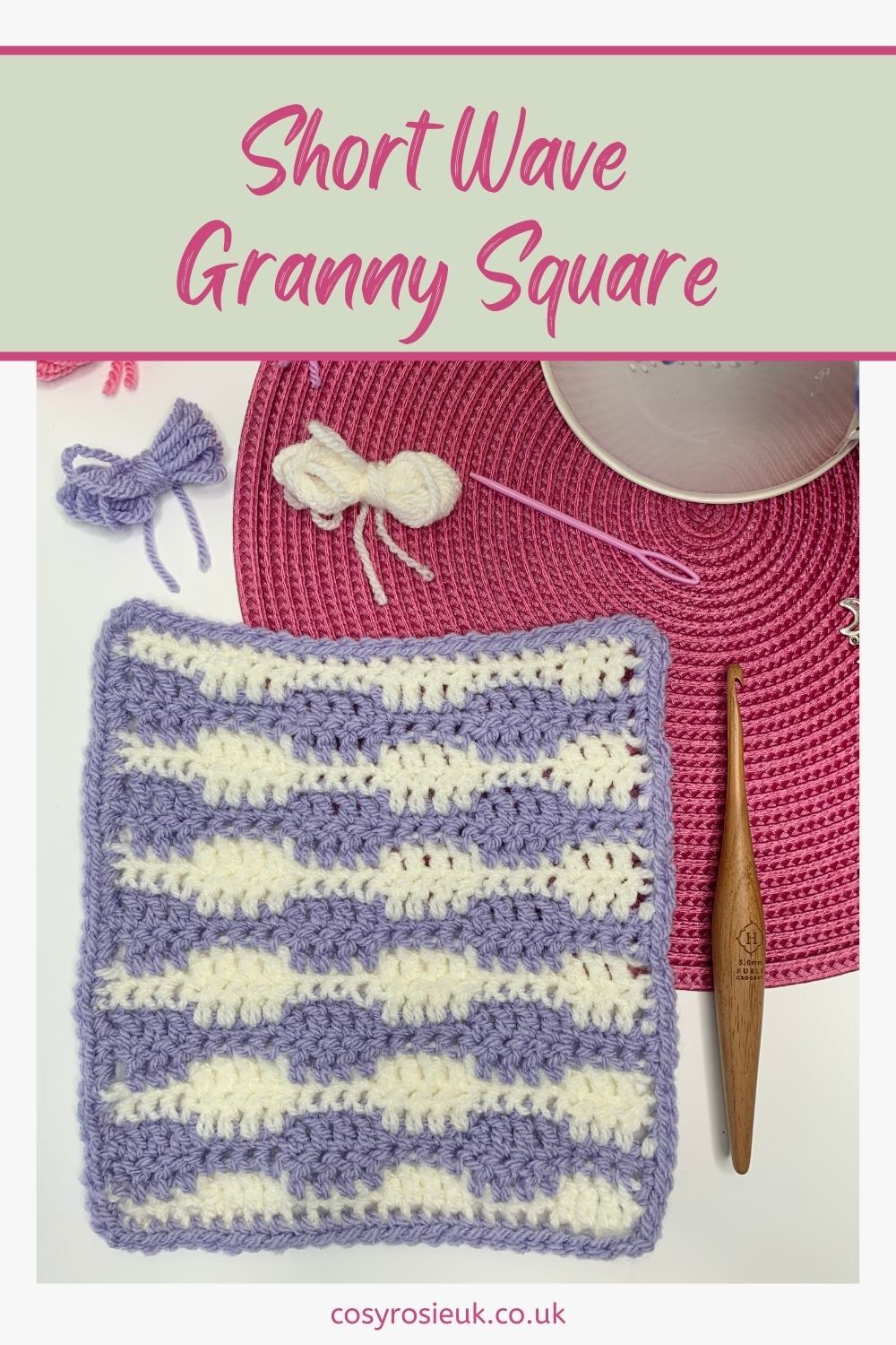 Short Wave Stitch Granny Square Pattern