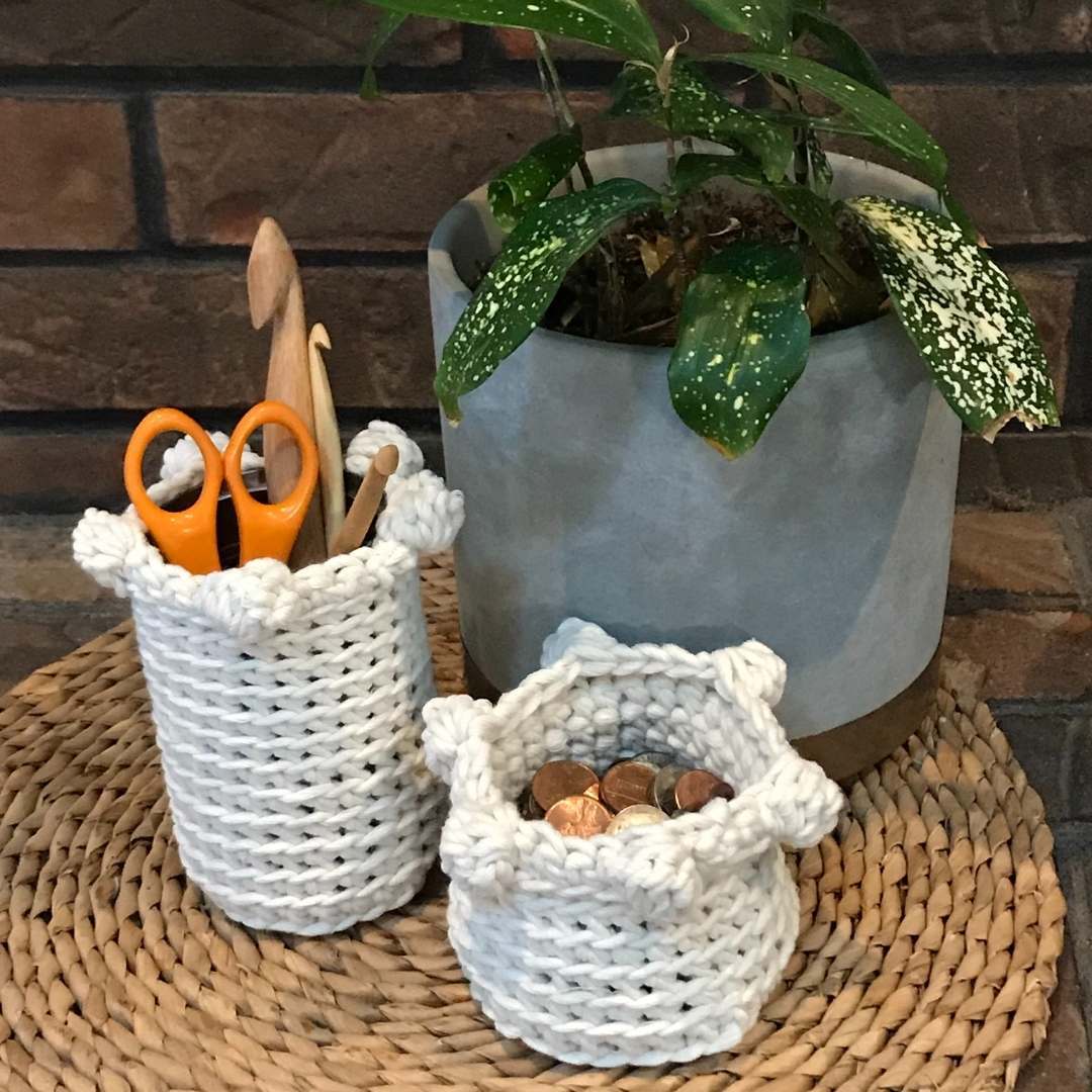 Textured Crochet basket Pattern