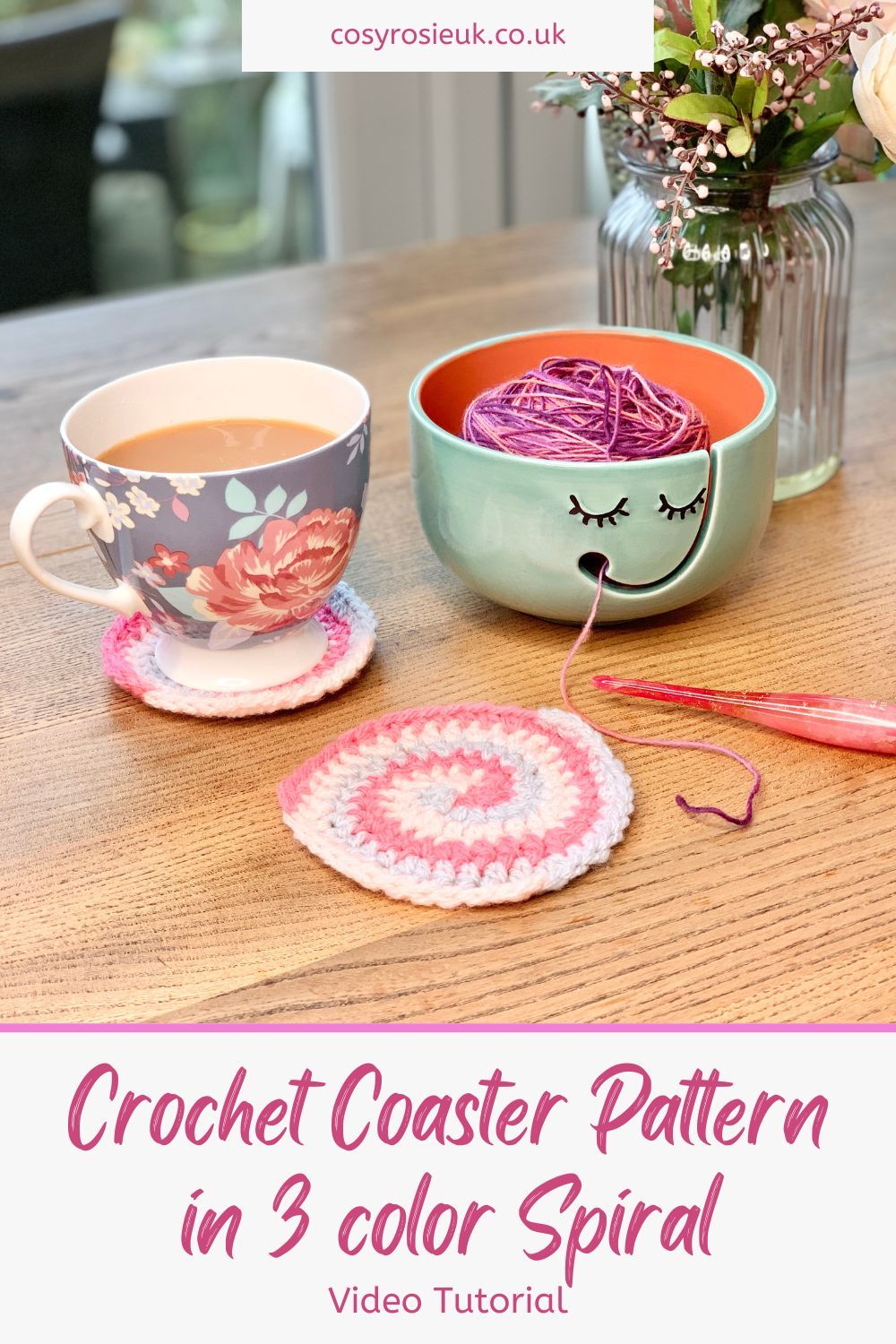 Free Spiral Crochet Coaster Pattern