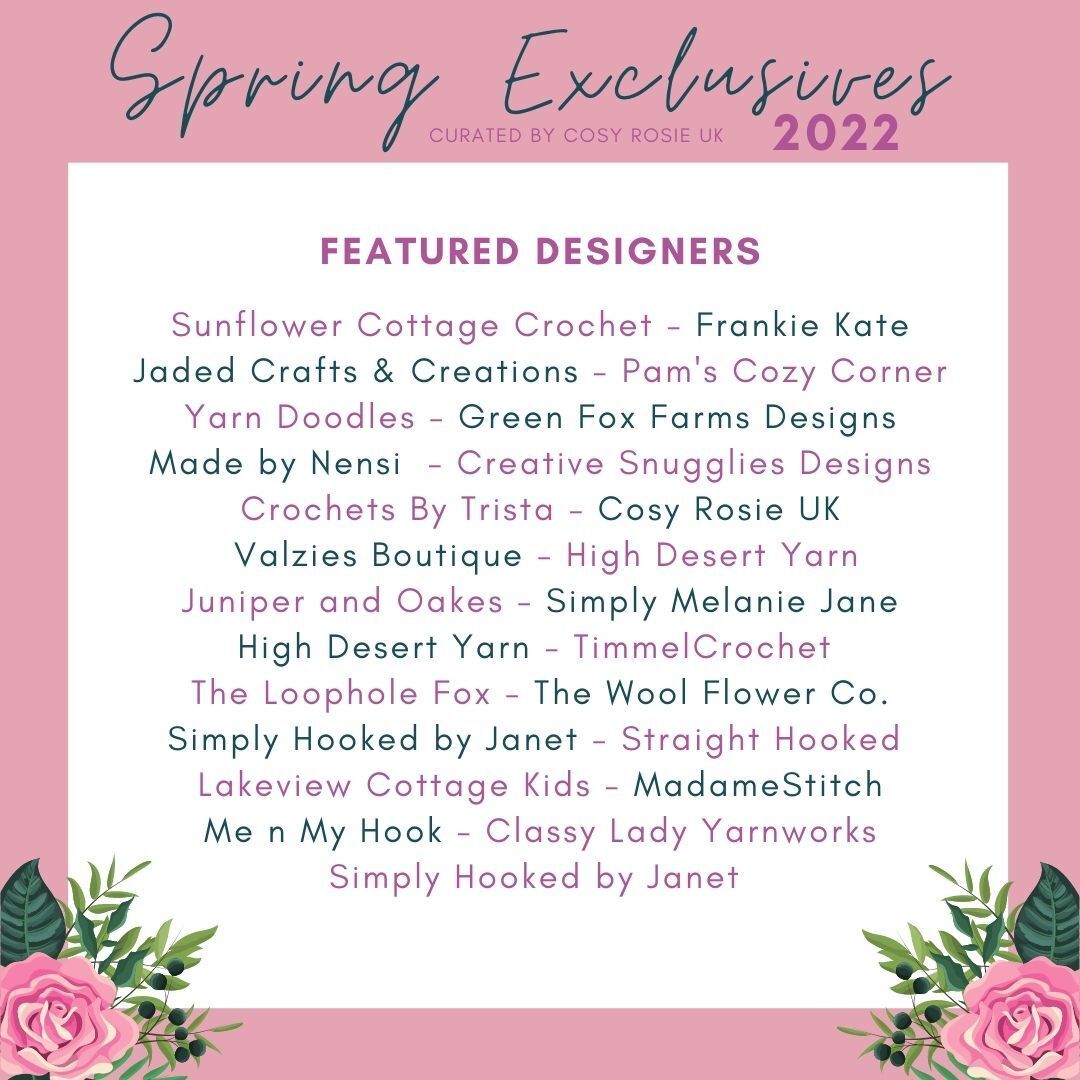 Crochet designers included in the Spring Exclusives event