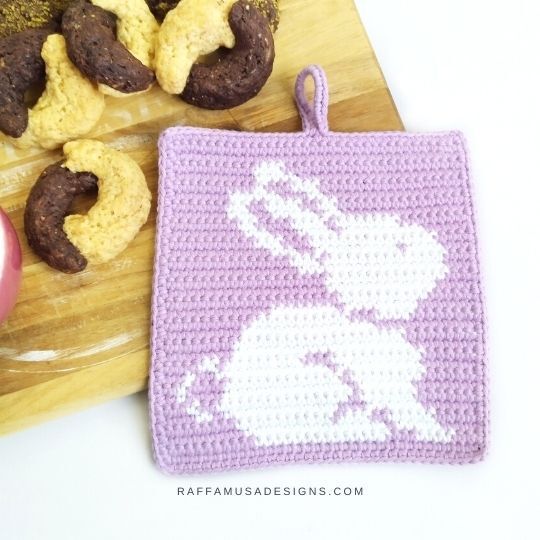 Easter Bunny Crochet Potholder