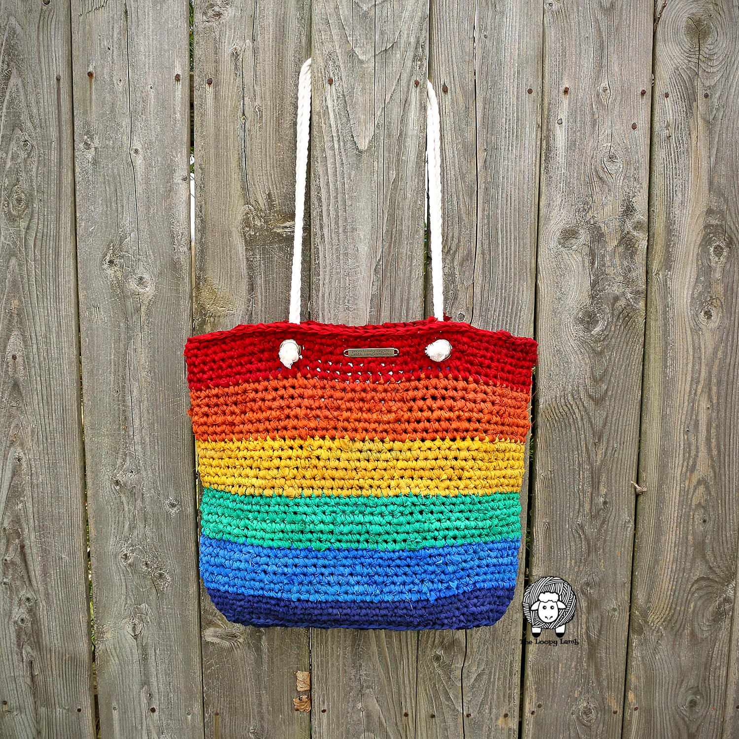 Easy crochet bag pattern - Rainbow Tote