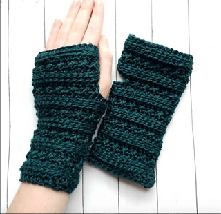 Textured Crochet Fingerless Gloves