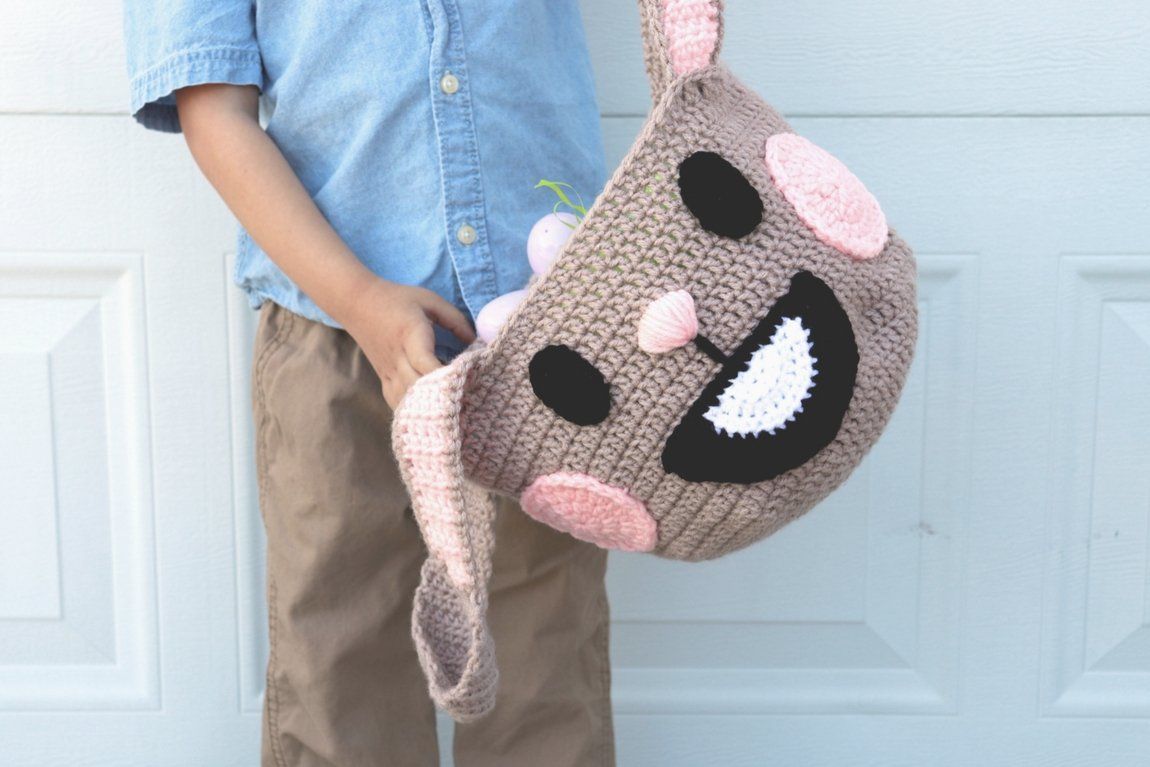 Crochet bunny basket pattern