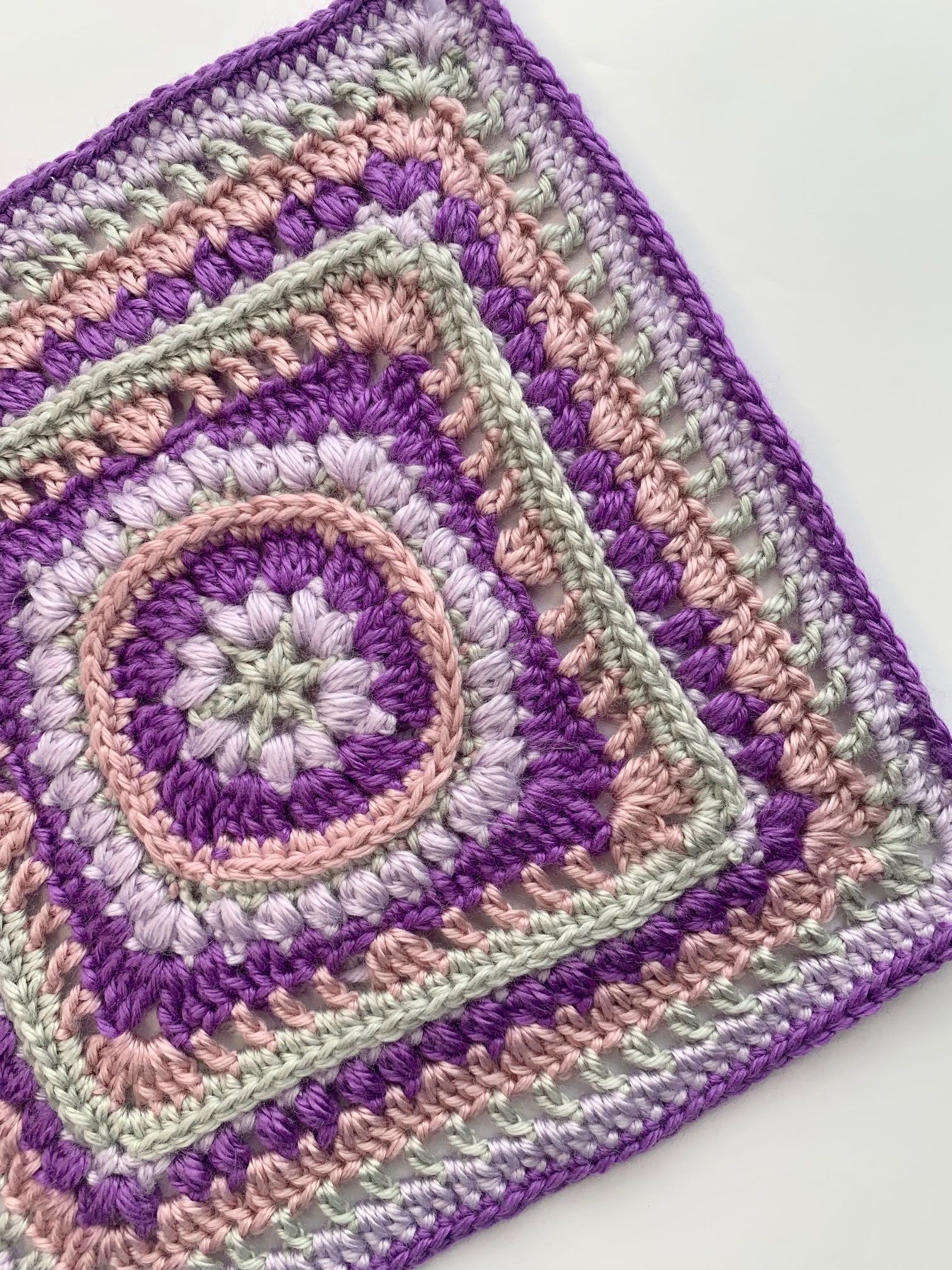 Textured Crochet Blanket Square Pattern Free with video