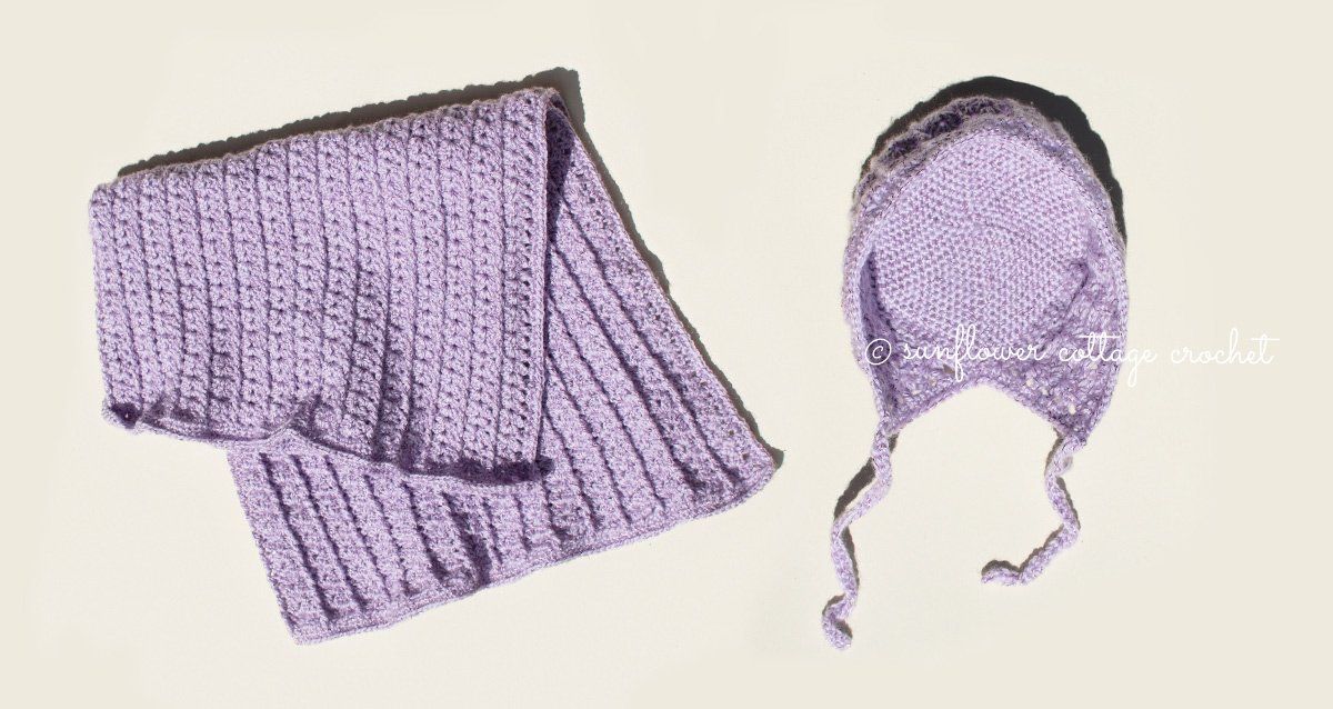 crochet baby blanket and bonnet pattern set