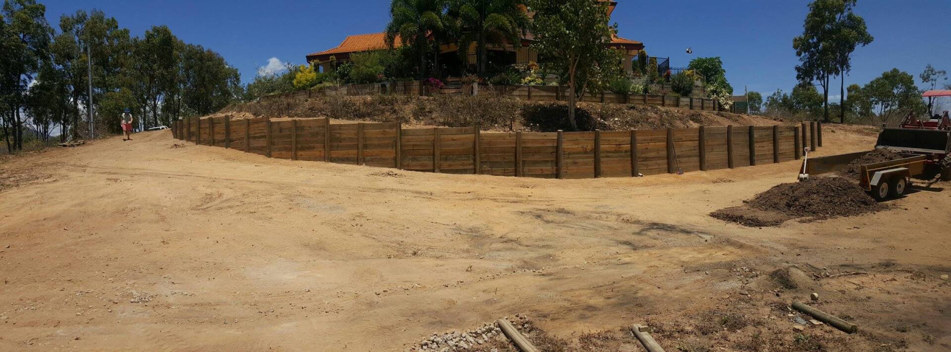 Timber Retaining Walls — Lynams Landscapes Pty Ltd in Jensen, QLD