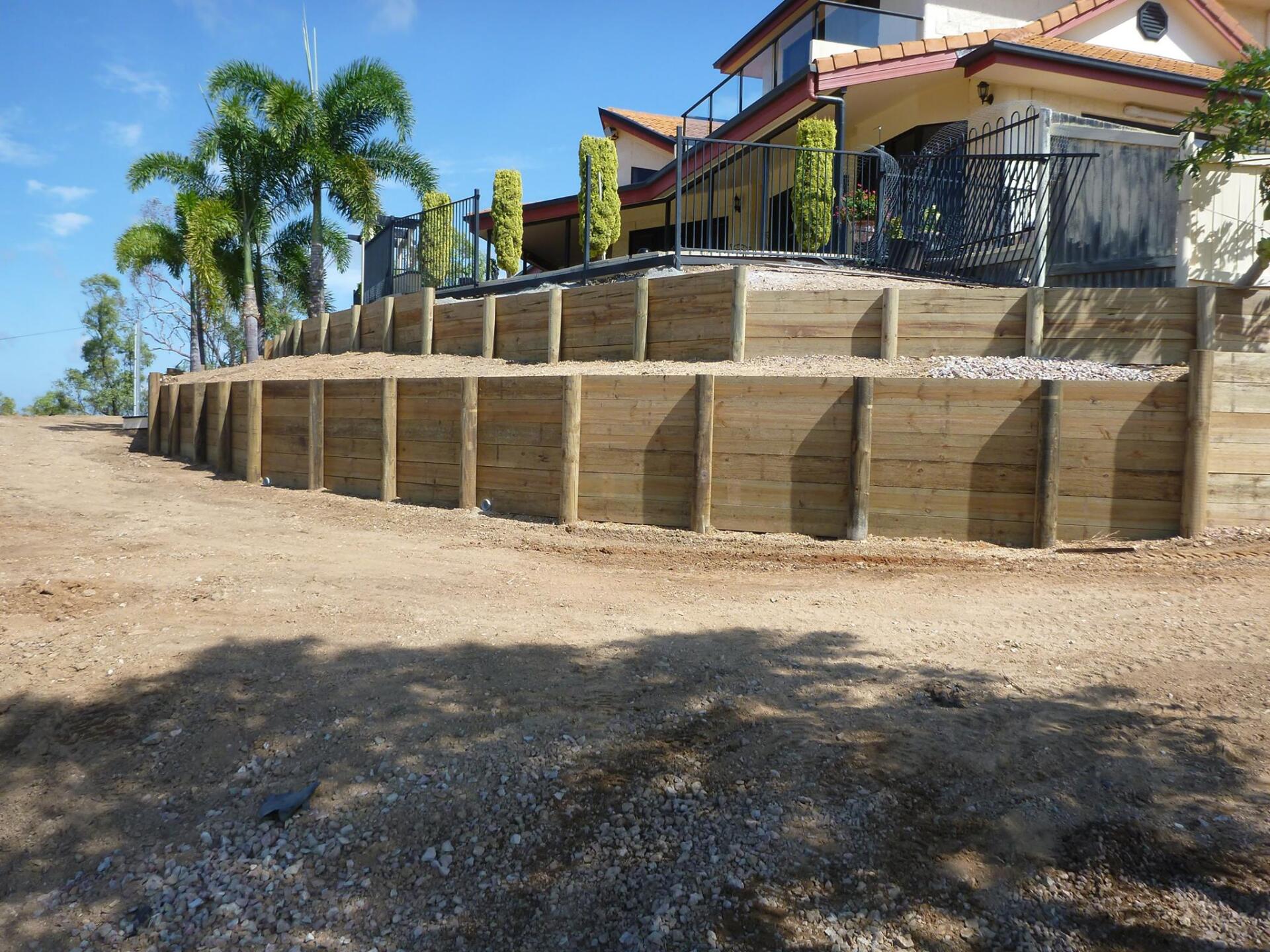Retaining Walls Front Of Home — Lynams Landscapes Pty Ltd in Jensen, QLD