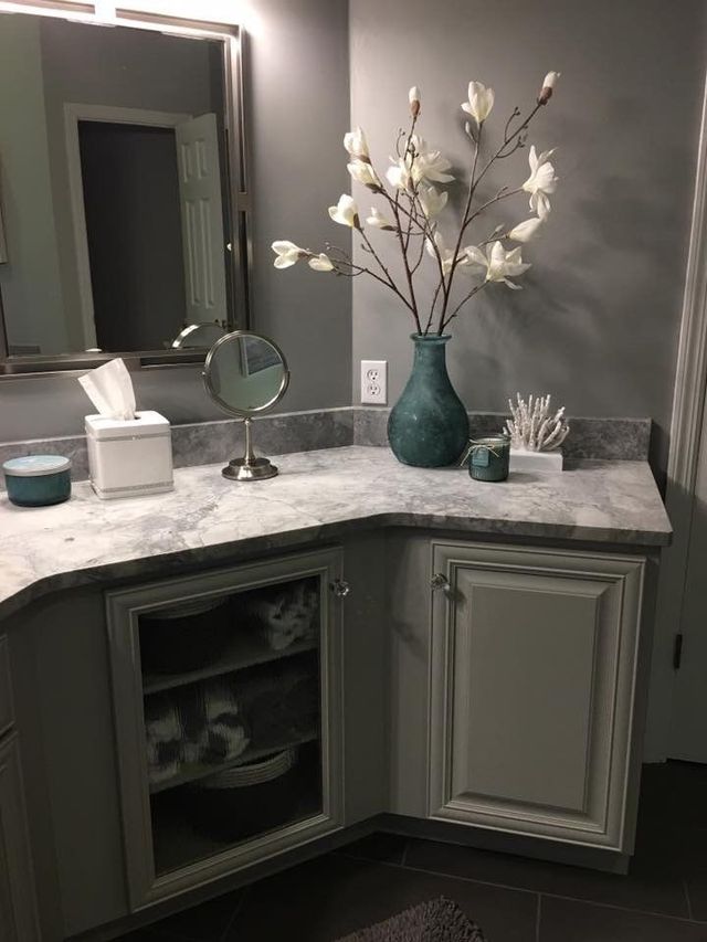 Countertop with a Flower Vase — Greensburg, PA — Ruggiero Kitchen, Bath & Flooring Design Studio
