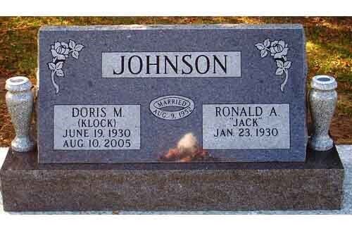 Johnson Double Slant — Headstones in Media, PA