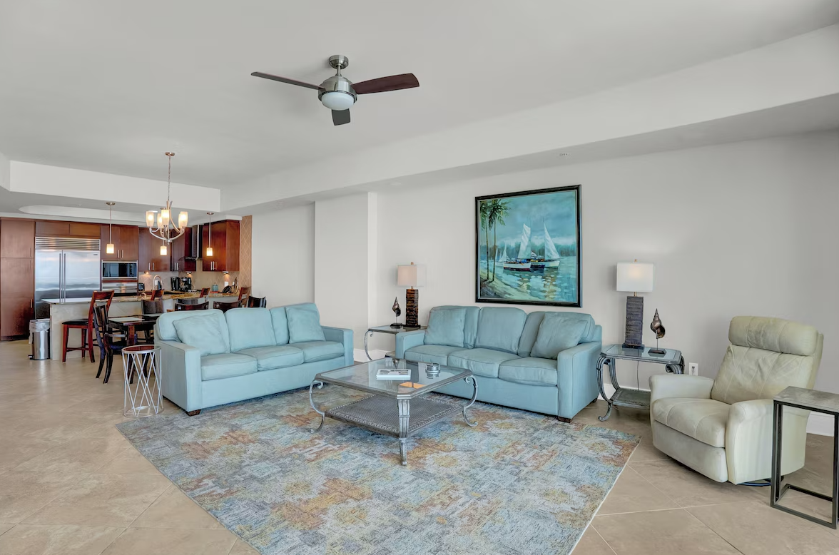 beach condo living room 