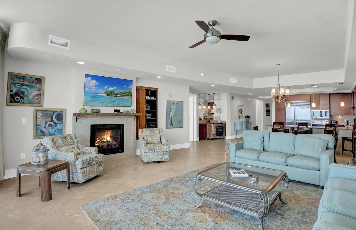 beach condo living room 