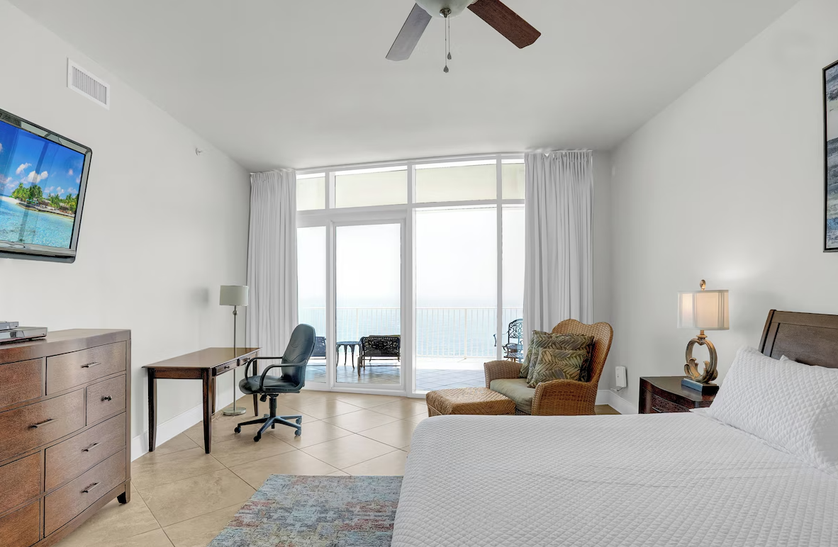 beach condo bedroom 