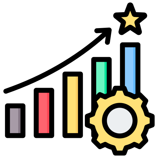A graph with a gear and a star on top of it.