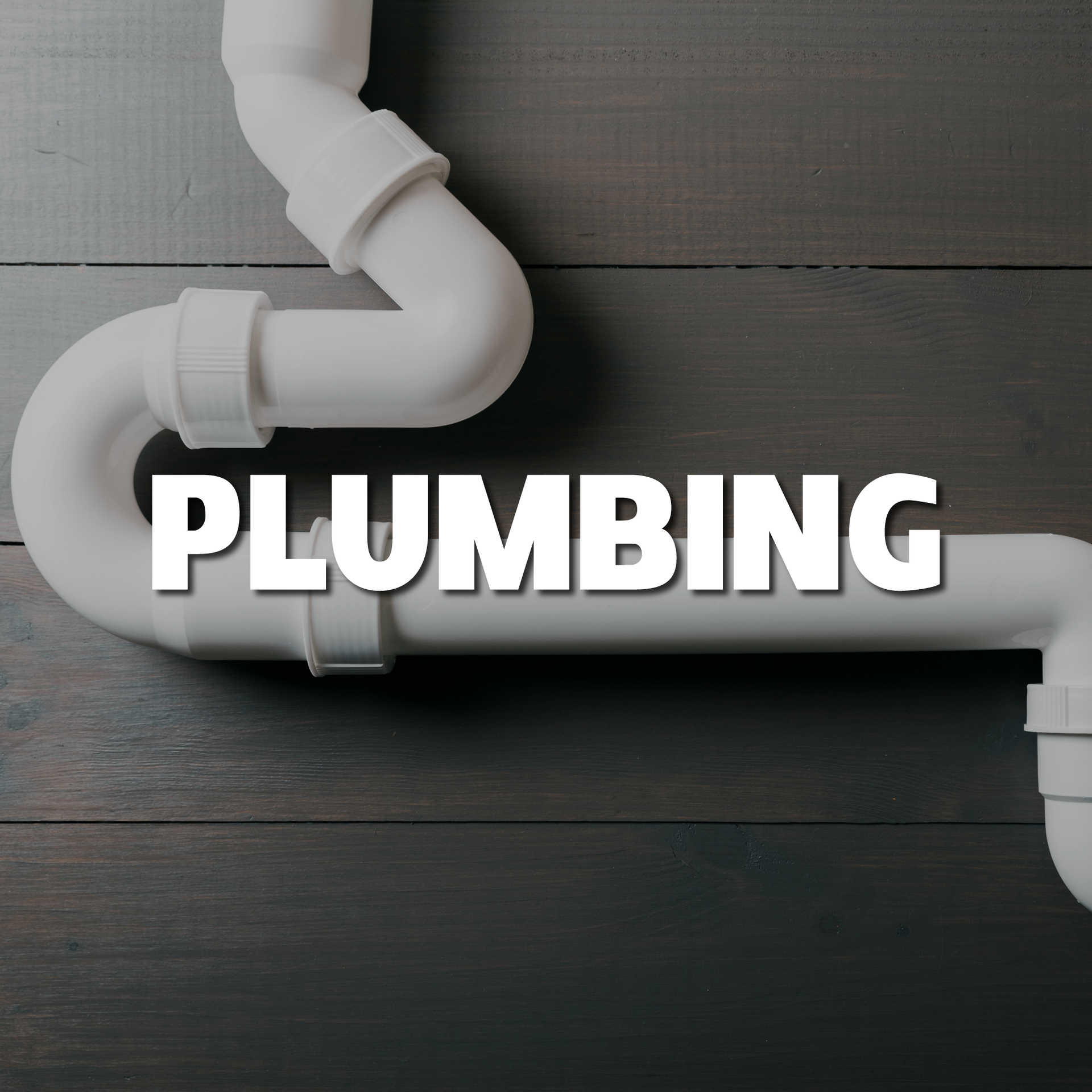 A white pipe with the word plumbing on it