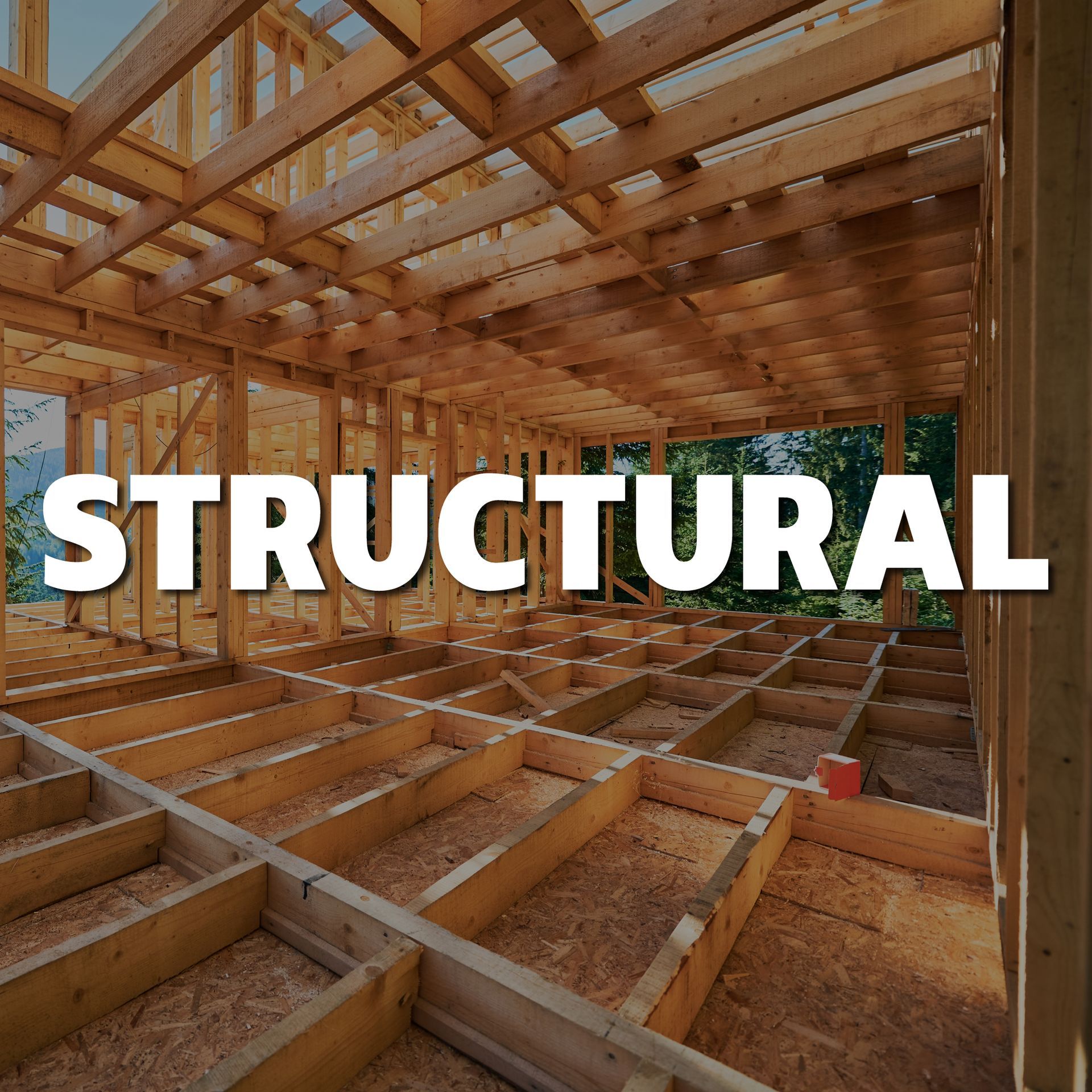 The word structural that is on a building