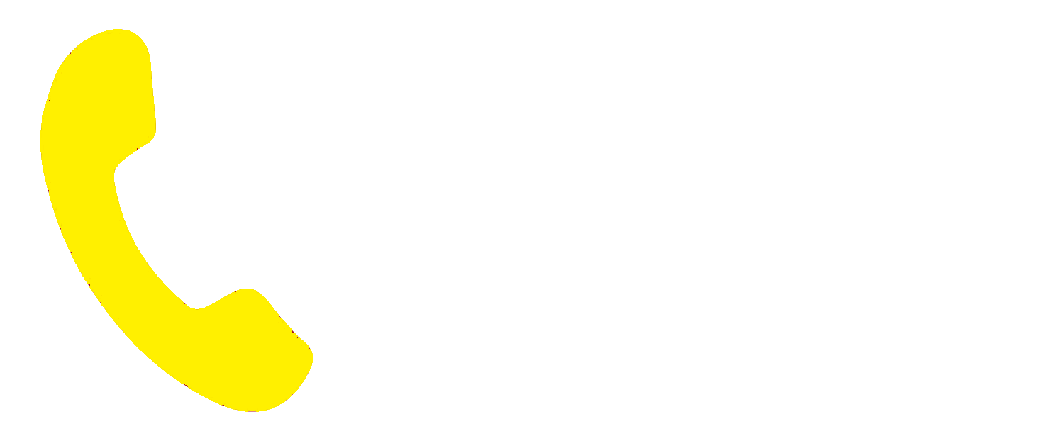 Yellow telephone handset icon.