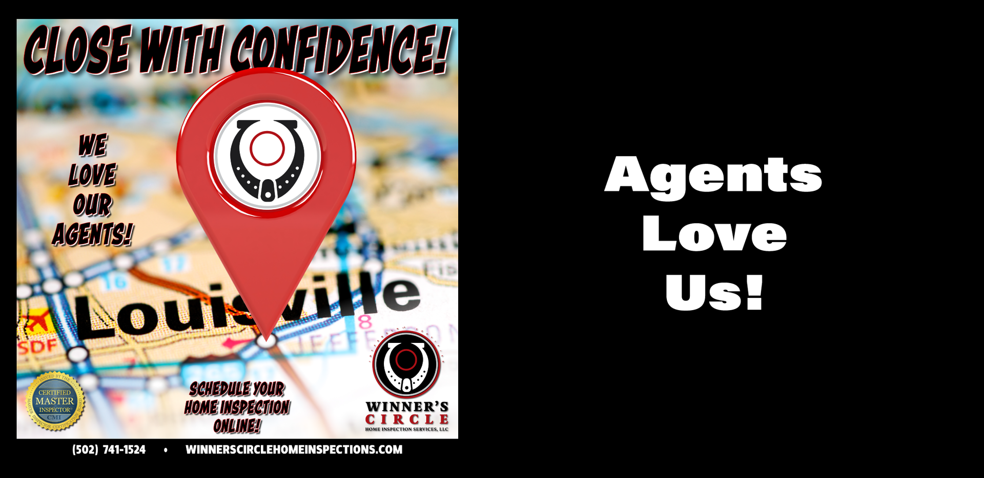 A poster that says close with confidence and agents love usl