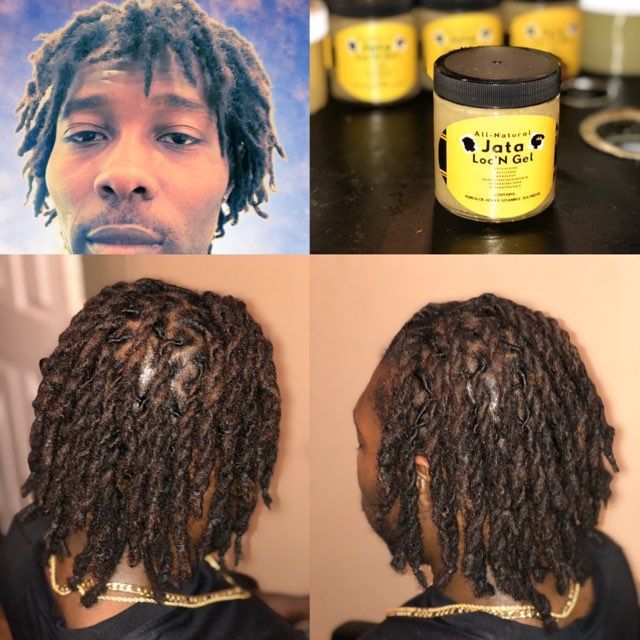 A man with dreadlocks has a jar of jato gel in his hair