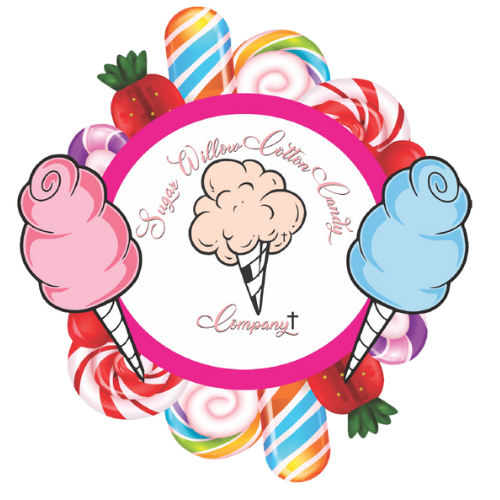 a logo for the sugar willow cotton candy company