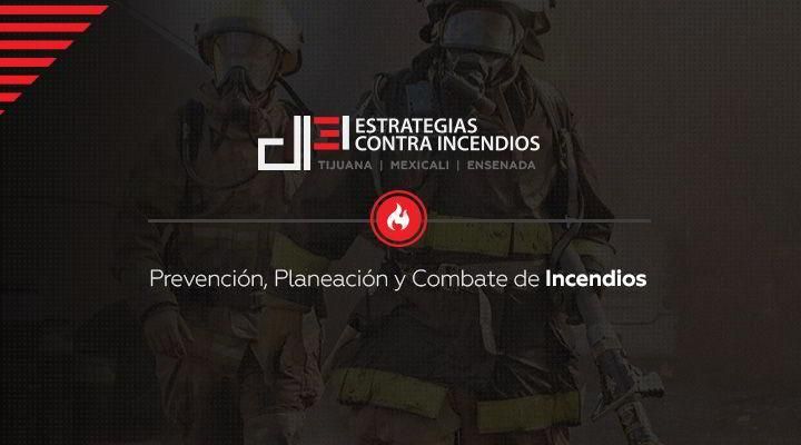 Dos bomberos están uno al lado del otro en un cartel de estrategias contra incendios