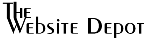 A black and white logo for the website depot