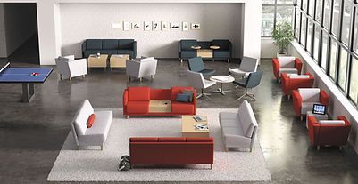 A living room filled with furniture and a pool table.