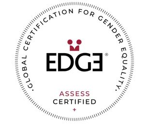 A logo for edge certification for gender equality