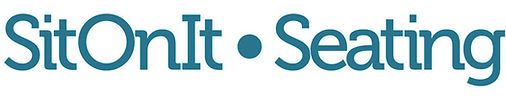A blue logo for sit on it seating on a white background.