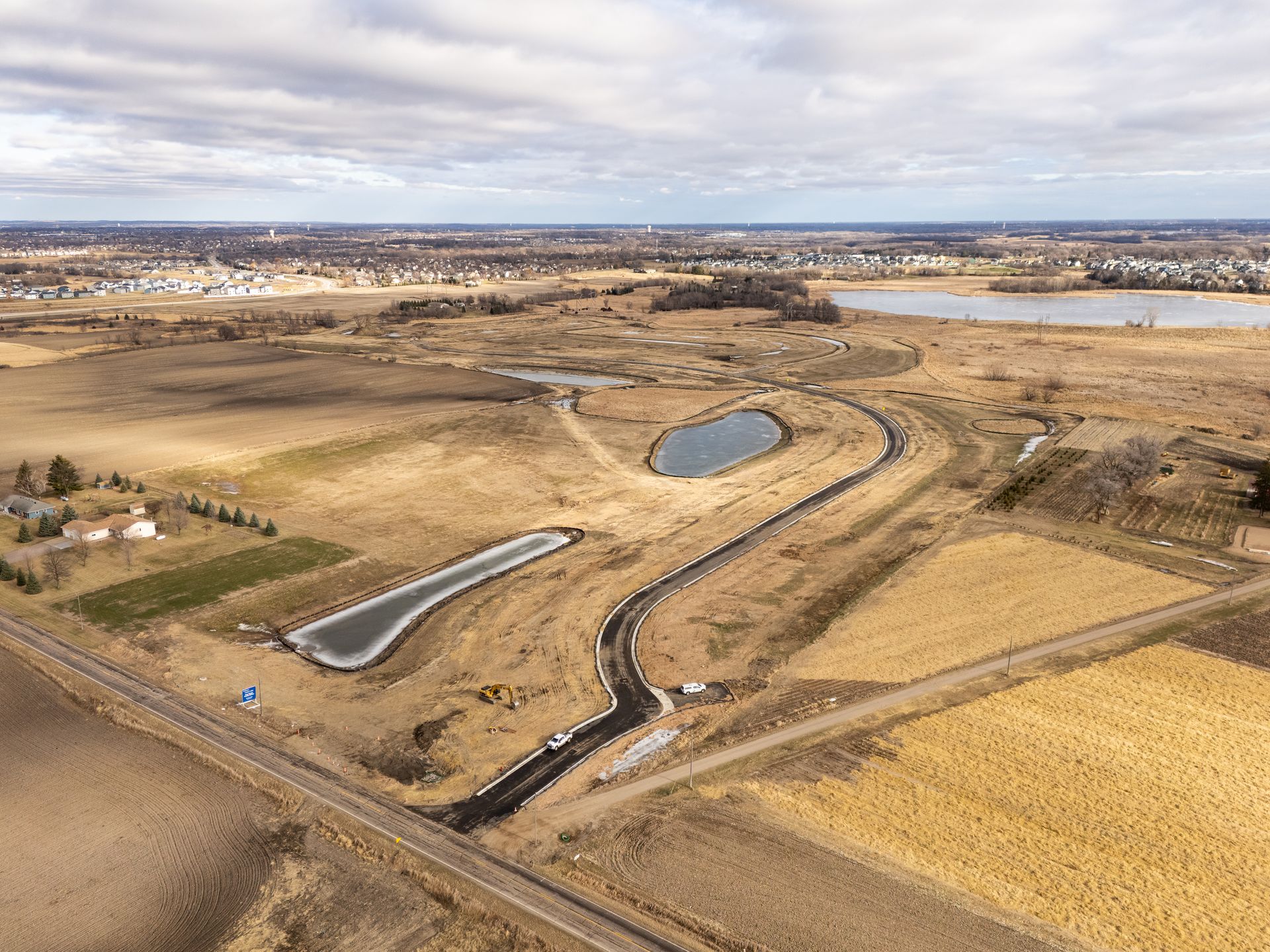 A map of a residential area with lots of houses, tamarack land development