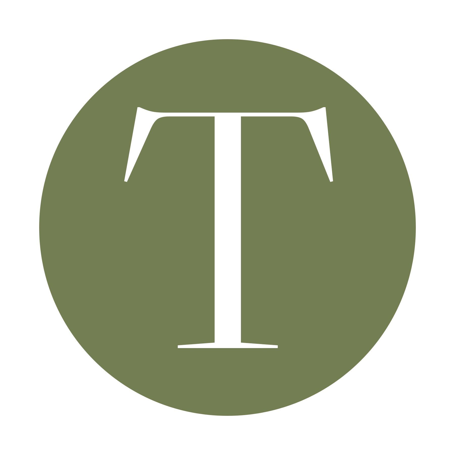 tamarack logo - The letter t is in a green circle on a white background.