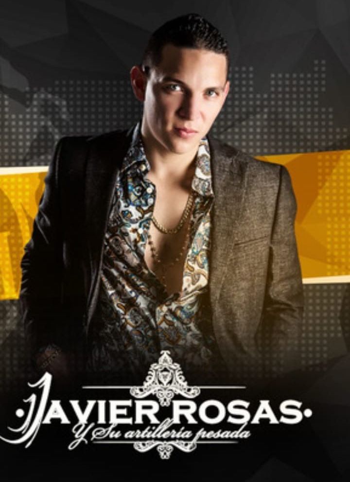 A man in a suit is on a poster for javier rosas