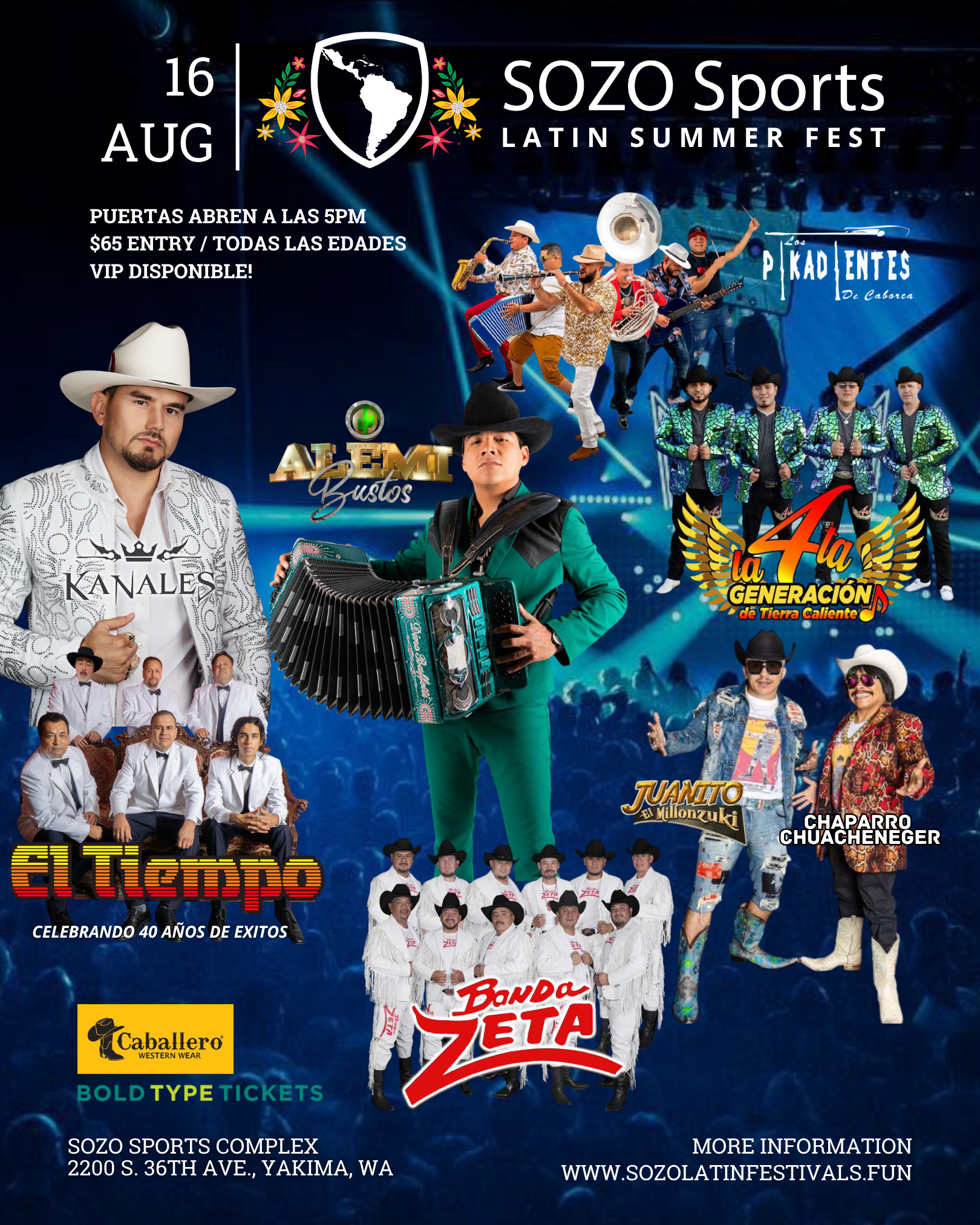 A poster for a sozo sports latin summer fest