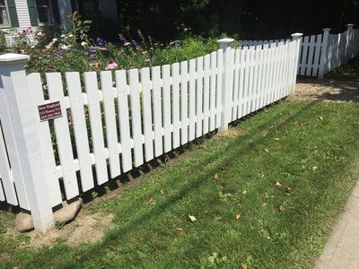A White Fence Next to a Sidewalk – Pittsfield, MA - New England Fence