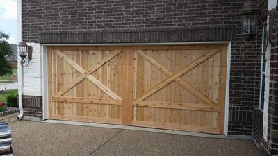 Custom Wood Garage Door - A Front View Of Custom Wood Doors in Dallas/Fort Worth, TX