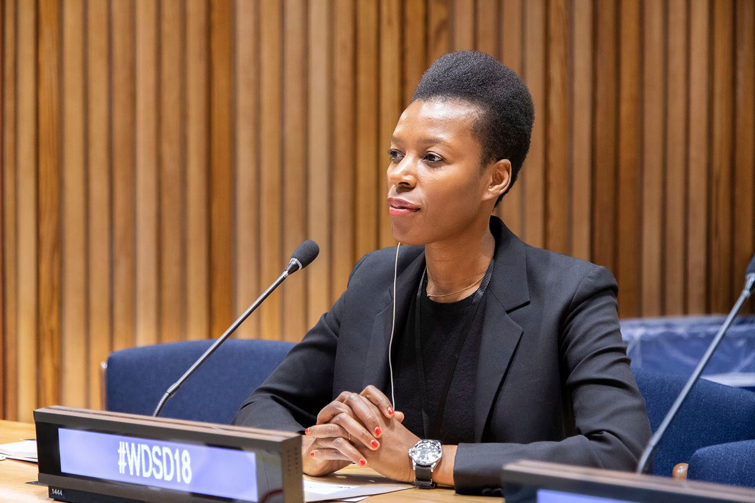 Elizabeth Nyamayaro at the United Nations HQ in New York City